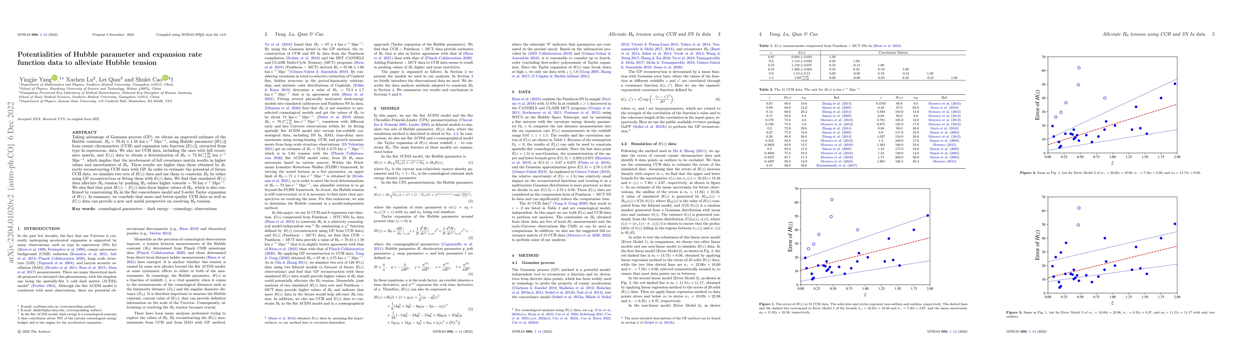 Thumbnail for Potentialities of Hubble parameter and expansion rate function data to
  alleviate Hubble tension
