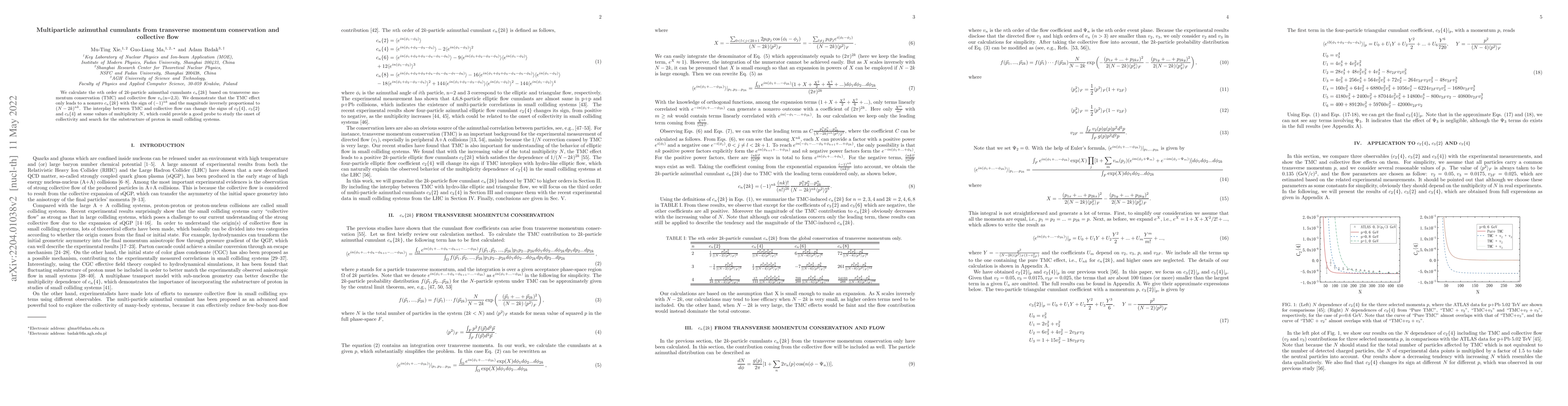 Thumbnail for Multiparticle azimuthal cumulants from transverse momentum conservation
  and collective flow