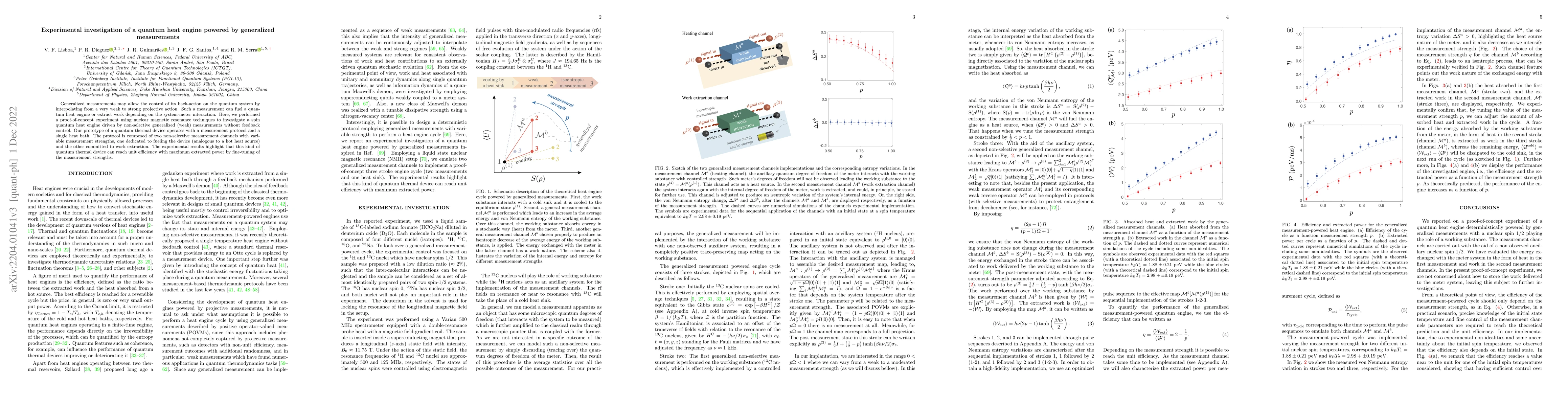 Thumbnail for Experimental investigation of a quantum heat engine powered by
  generalized measurements