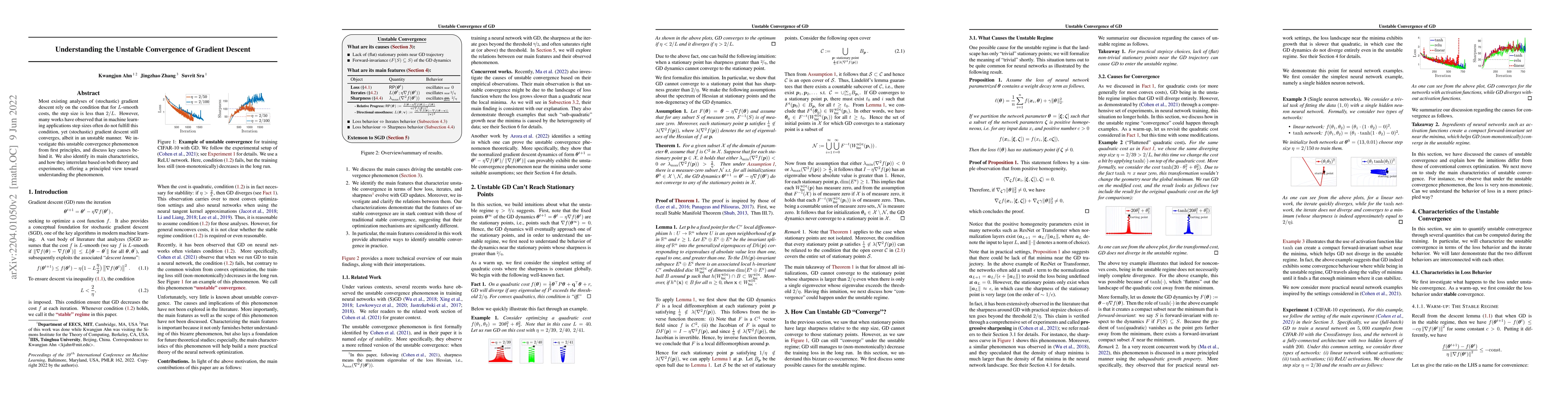 Thumbnail for Understanding the unstable convergence of gradient descent