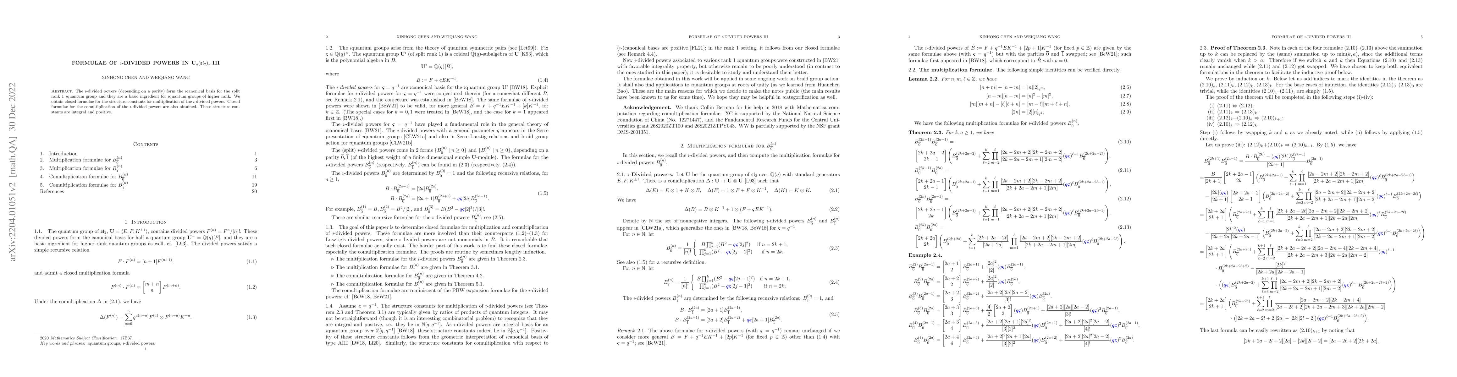 Thumbnail for Formulae of $\imath$-divided powers in ${\bf U}_q(\mathfrak{sl}_2)$, III