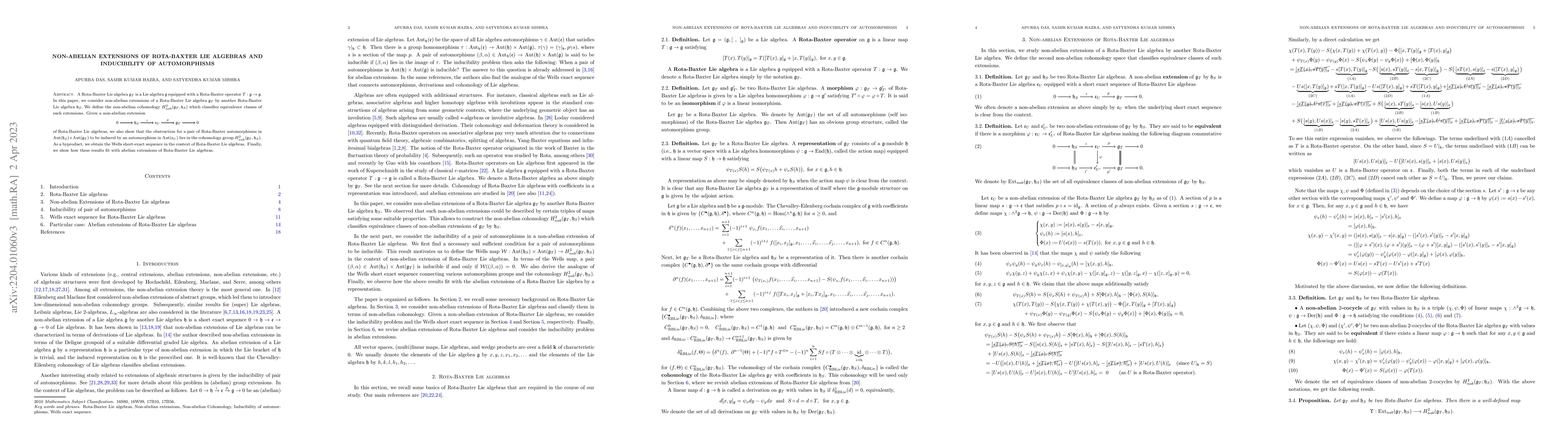 Thumbnail for Non-abelian extensions of Rota-Baxter Lie algebras and inducibility of
  automorphisms