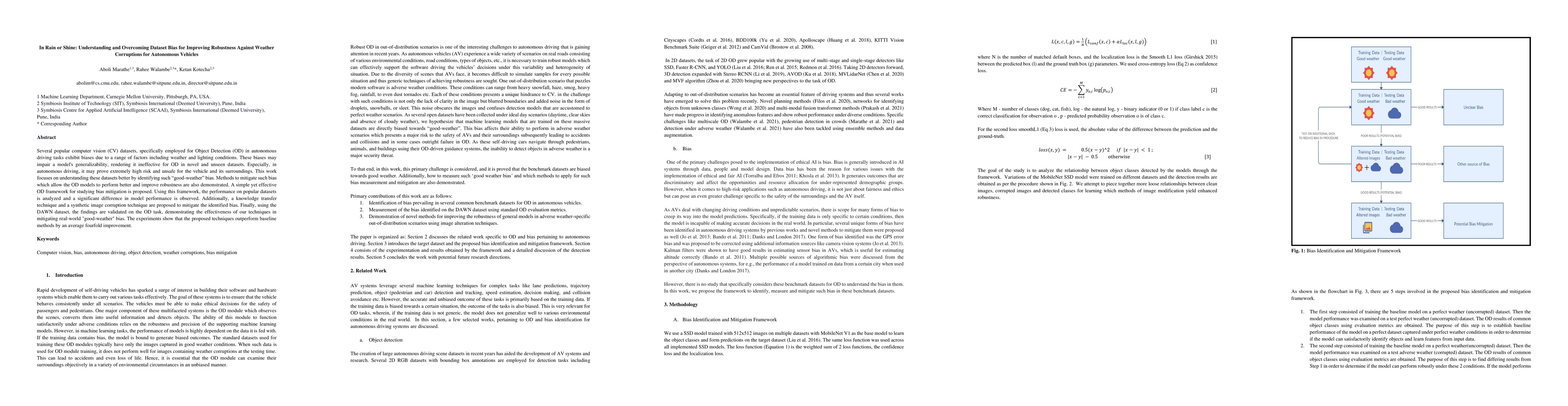 Thumbnail for In Rain or Shine: Understanding and Overcoming Dataset Bias for
  Improving Robustness Against Weather Corruptions for Autonomous Vehicles