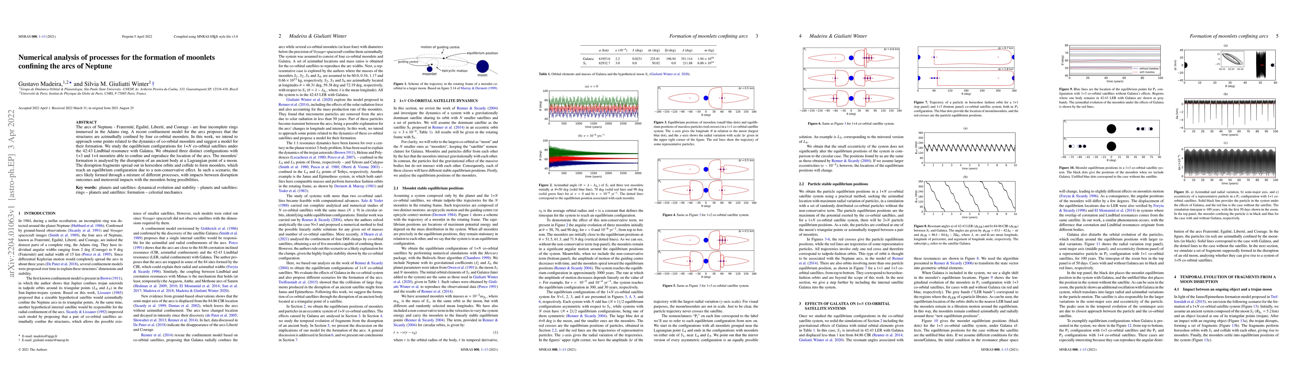 Thumbnail for Numerical analysis of processes for the formation of moonlets confining
  the arcs of Neptune