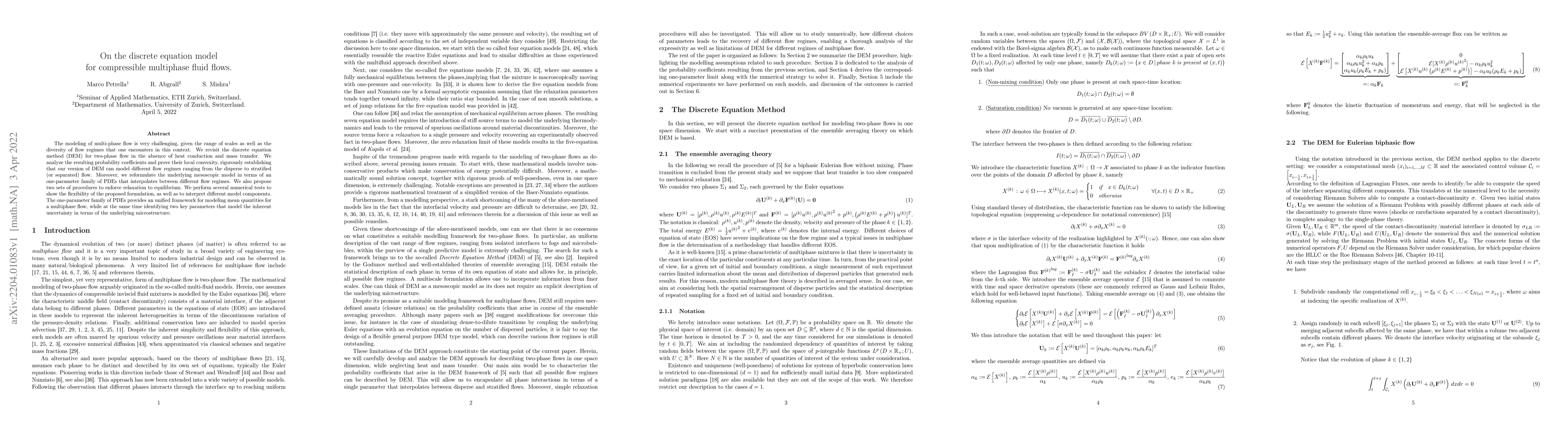 Thumbnail for On the discrete equation model for compressible multiphase fluid flows