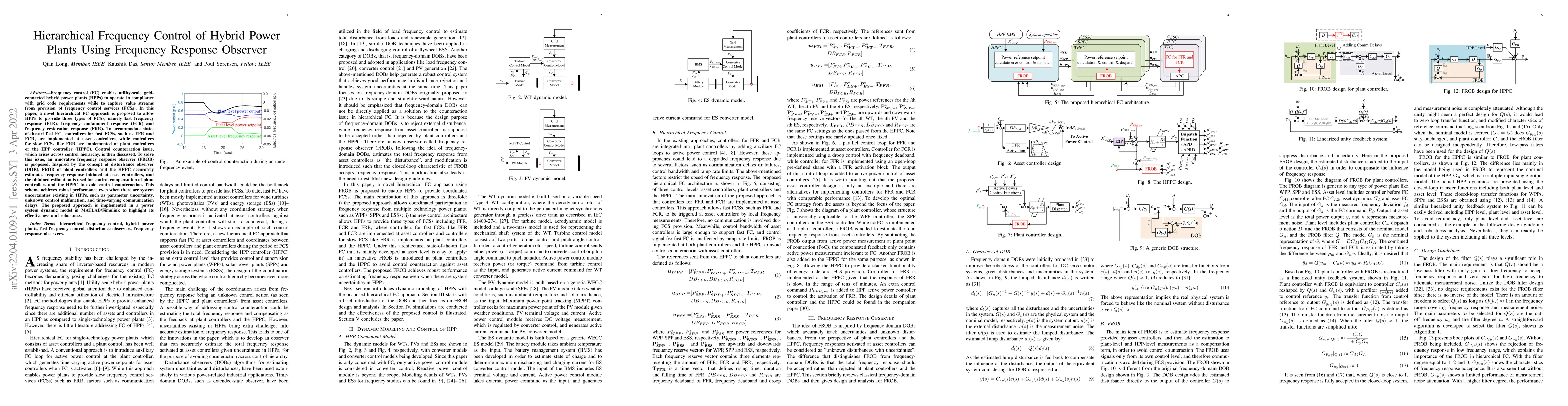 Thumbnail for Hierarchical Frequency Control of Hybrid Power Plants Using Frequency
  Response Observer
