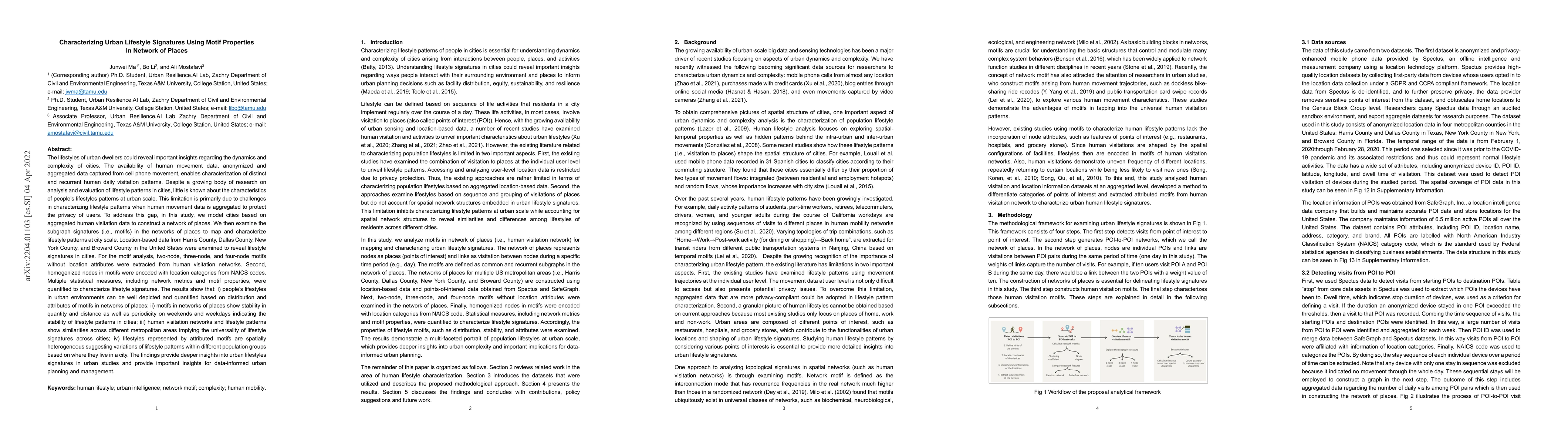 Thumbnail for Characterizing Urban Lifestyle Signatures Using Motif Properties in
  Network of Places