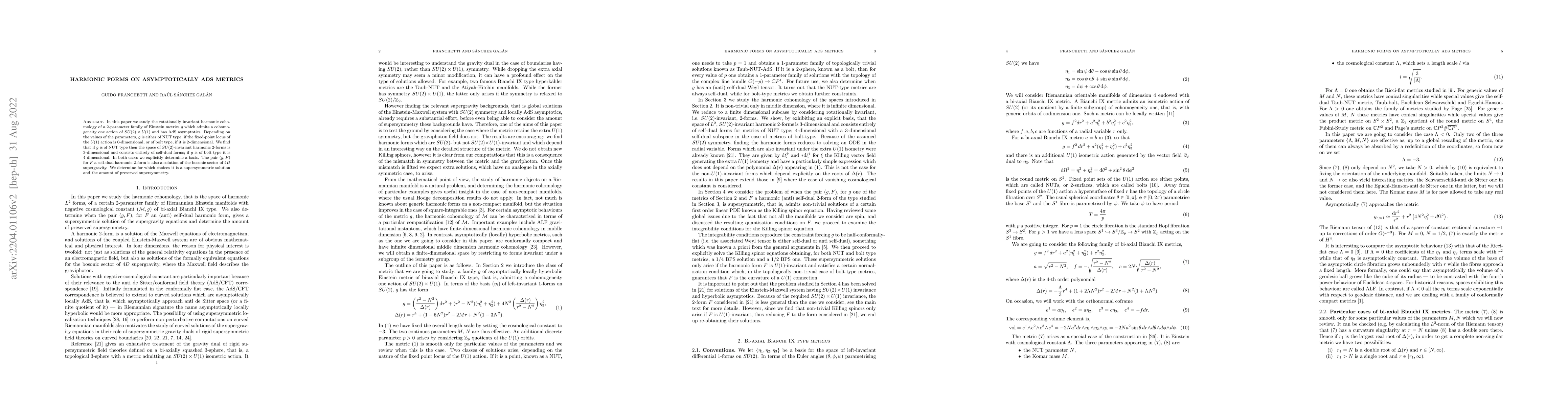 Thumbnail for Harmonic forms on asymptotically AdS metrics