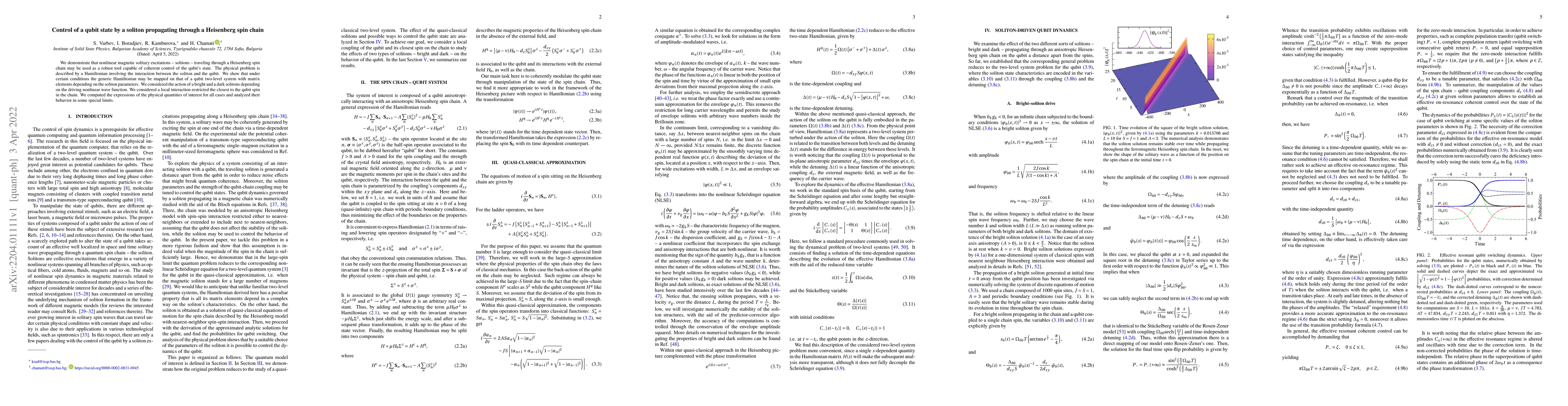 Thumbnail for Control of a qubit state by a soliton propagating through a Heisenberg
  spin chain