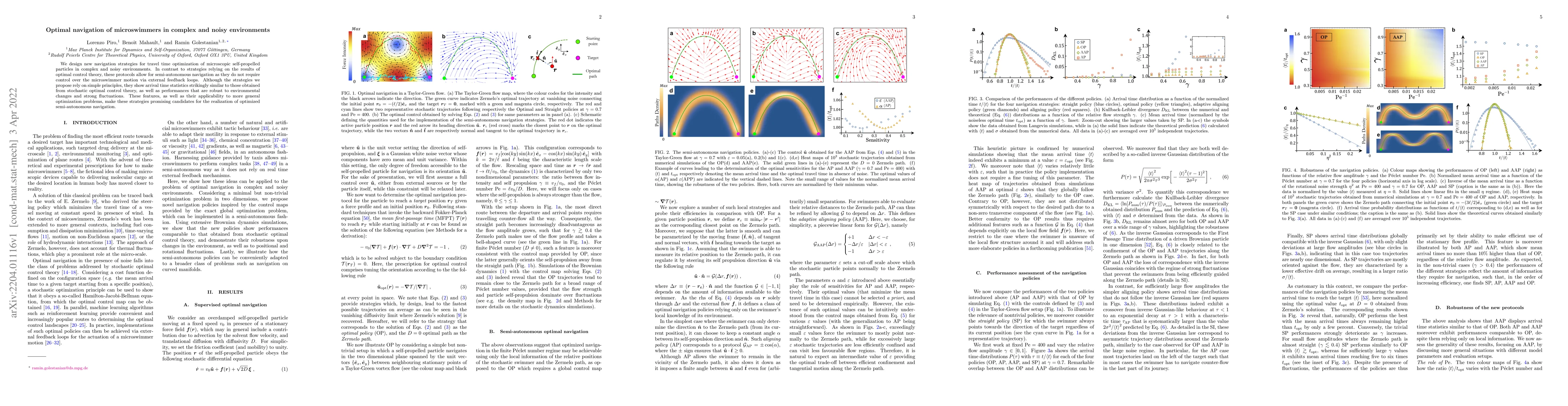 Thumbnail for Optimal navigation of microswimmers in complex and noisy environments