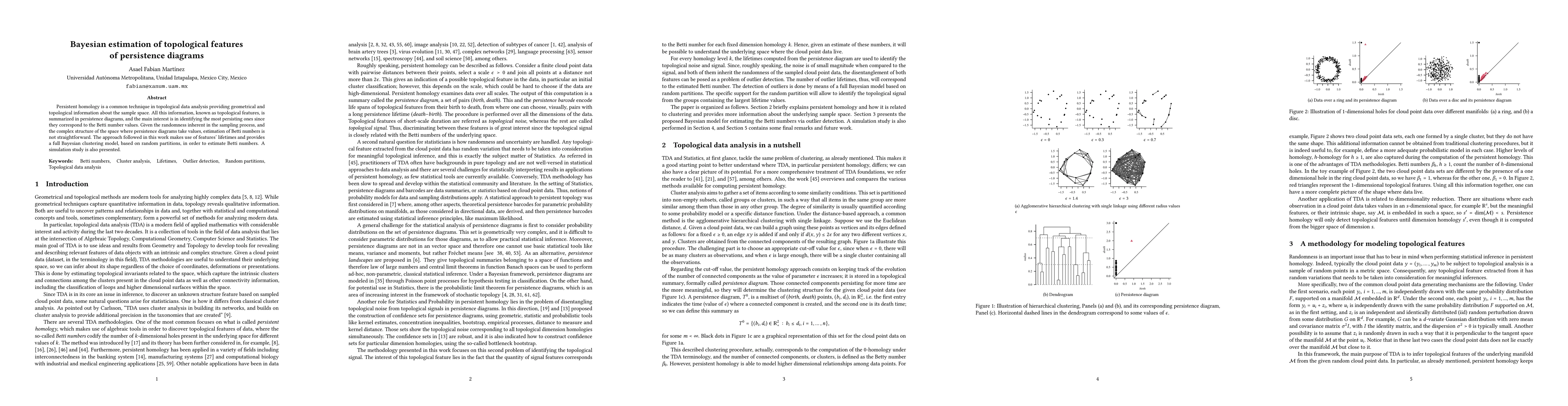 Thumbnail for Bayesian estimation of topological features of persistence diagrams