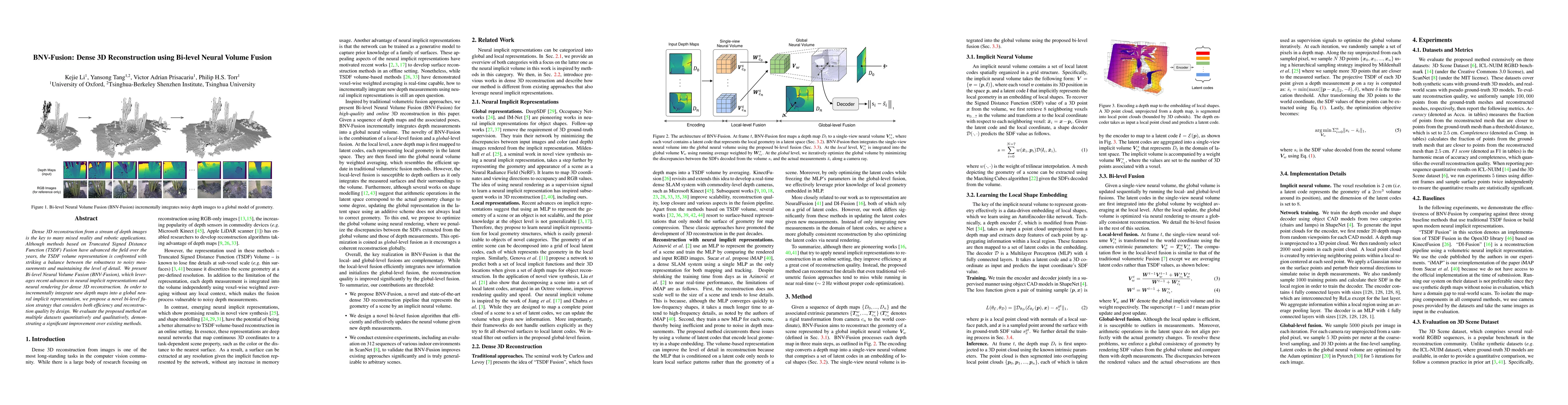 Thumbnail for BNV-Fusion: Dense 3D Reconstruction using Bi-level Neural Volume Fusion