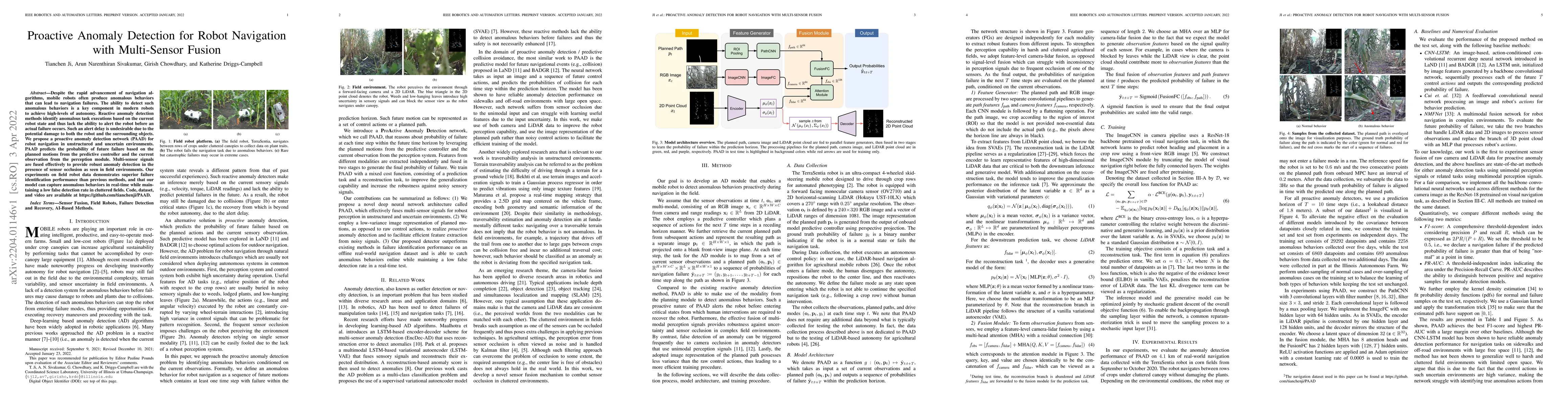 Thumbnail for Proactive Anomaly Detection for Robot Navigation with Multi-Sensor
  Fusion