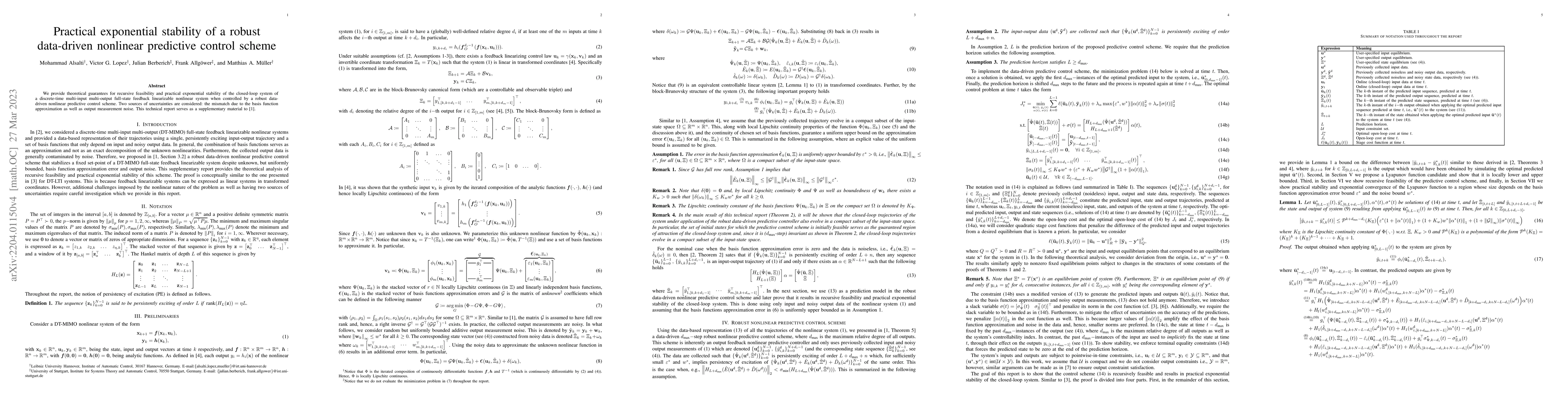 Thumbnail for Practical exponential stability of a robust data-driven nonlinear
  predictive control scheme
