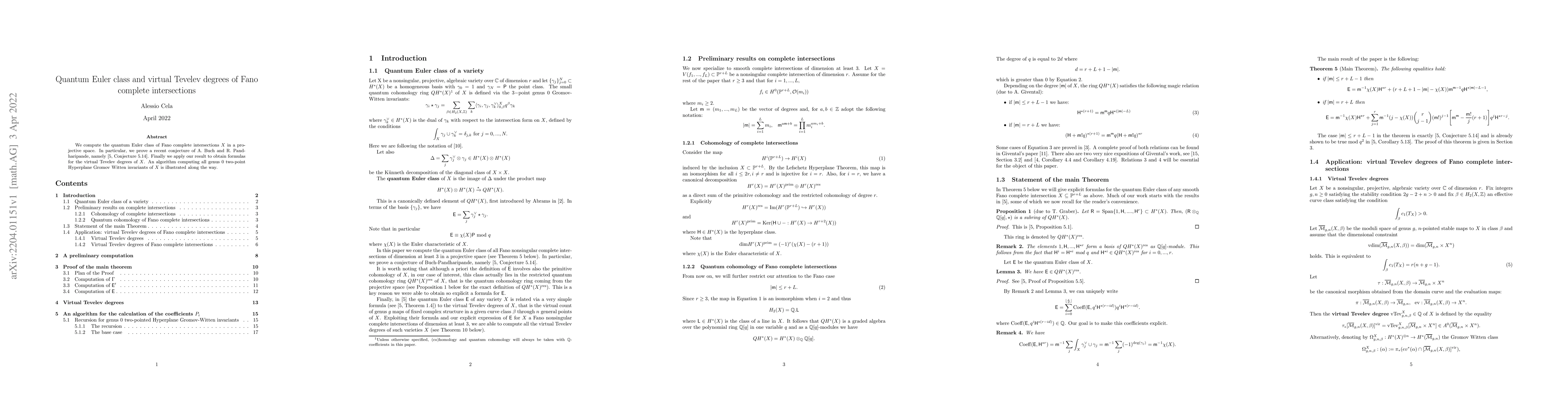 Thumbnail for Quantum Euler class and virtual Tevelev degrees of Fano complete
  intersections