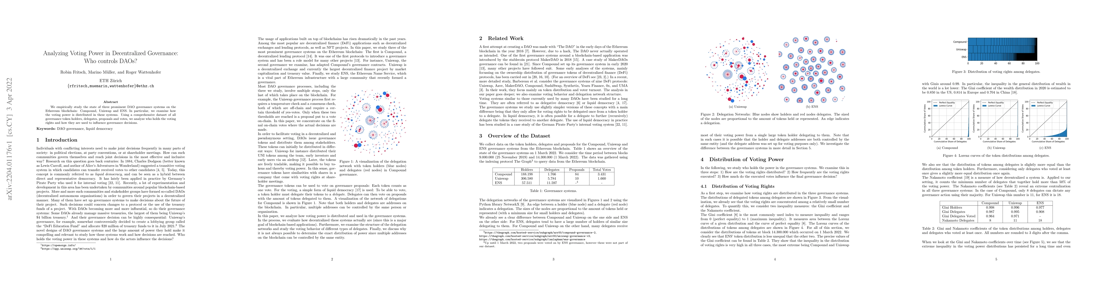 Thumbnail for Analyzing Voting Power in Decentralized Governance: Who controls DAOs?