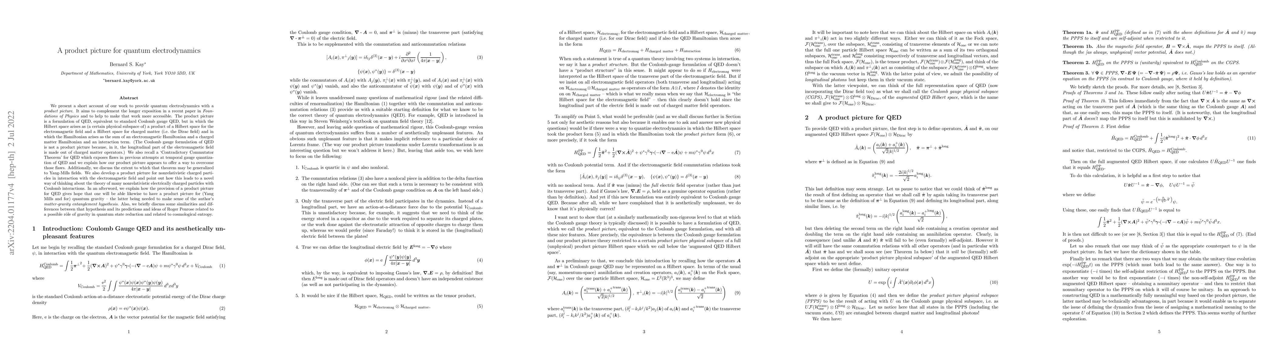 Thumbnail for A product picture for quantum electrodynamics