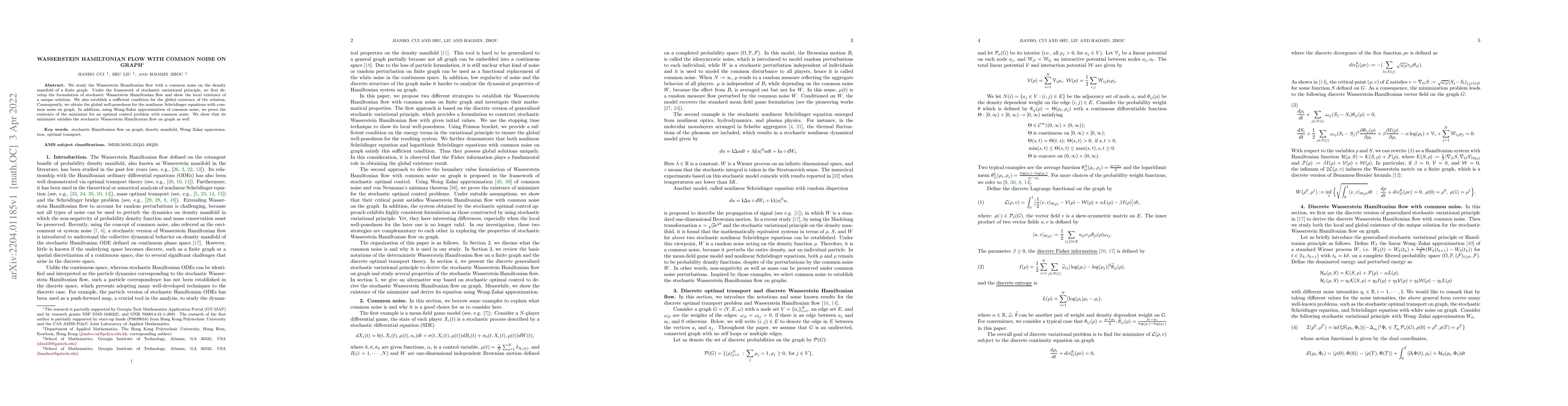 Thumbnail for Wasserstein Hamiltonian flow with common noise on graph