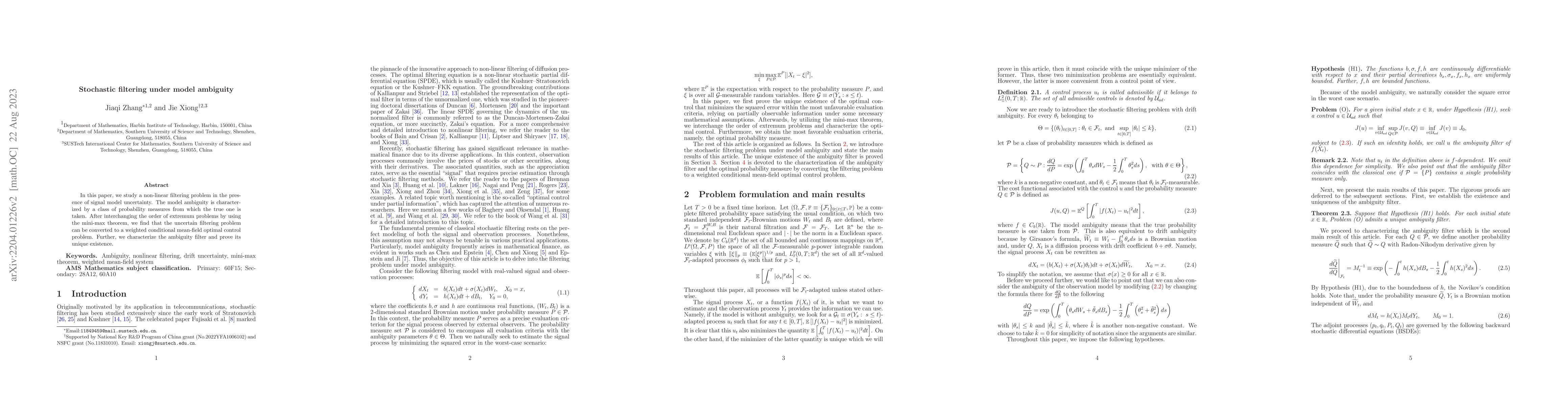 Thumbnail for Stochastic filtering under model ambiguity