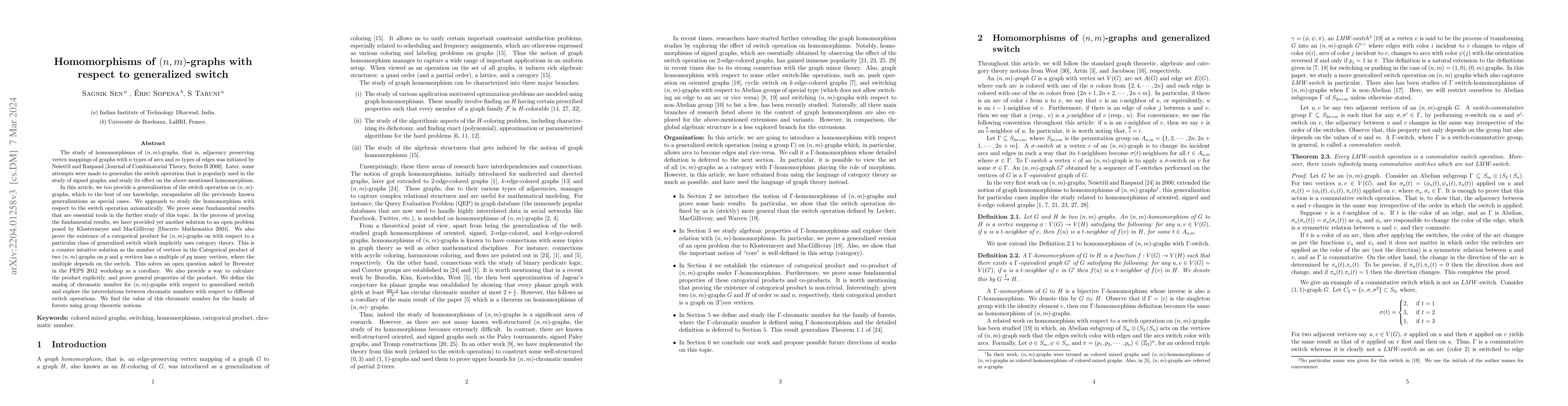 Thumbnail for Homomorphisms of (n,m)-graphs with respect to generalised switch