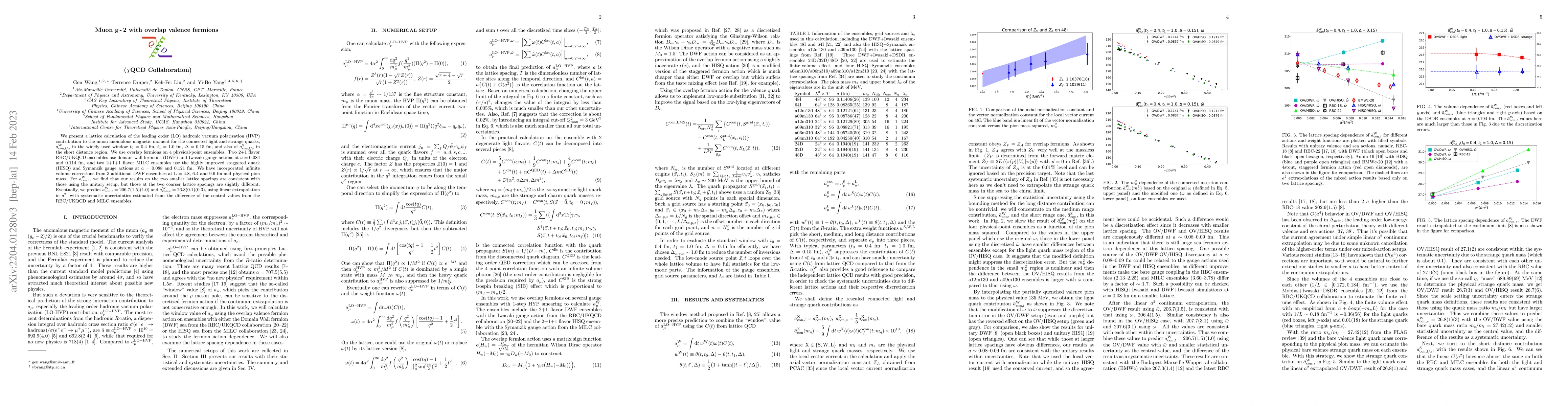 Thumbnail for Muon g-2 with overlap valence fermions