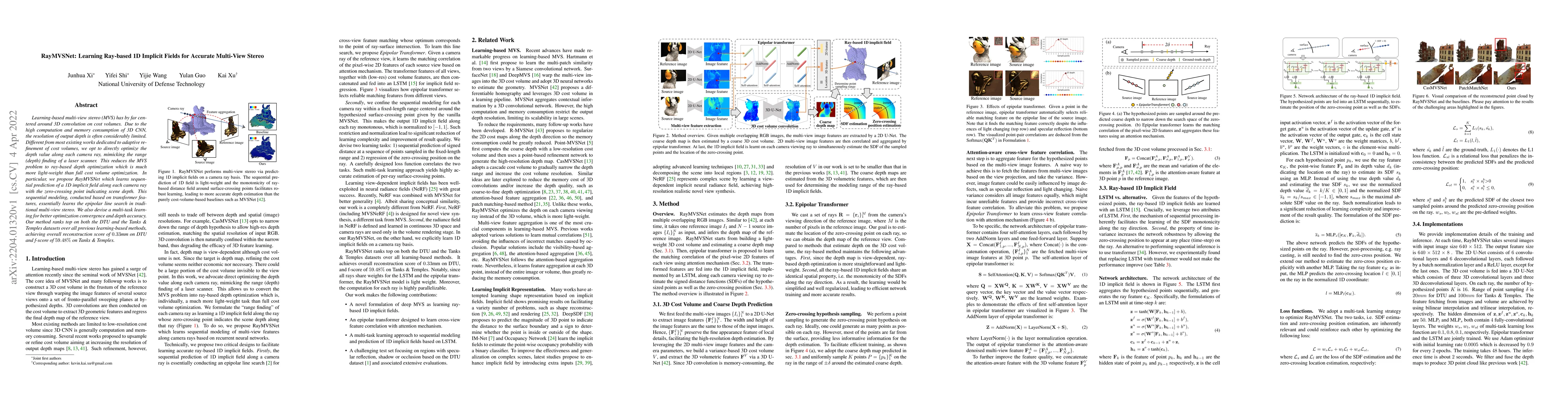 Thumbnail for RayMVSNet: Learning Ray-based 1D Implicit Fields for Accurate Multi-View
  Stereo
