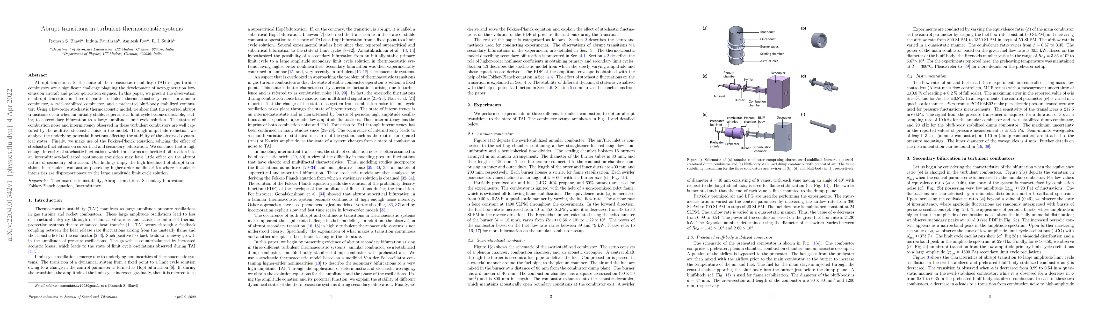 Thumbnail for Abrupt transitions in turbulent thermoacoustic systems