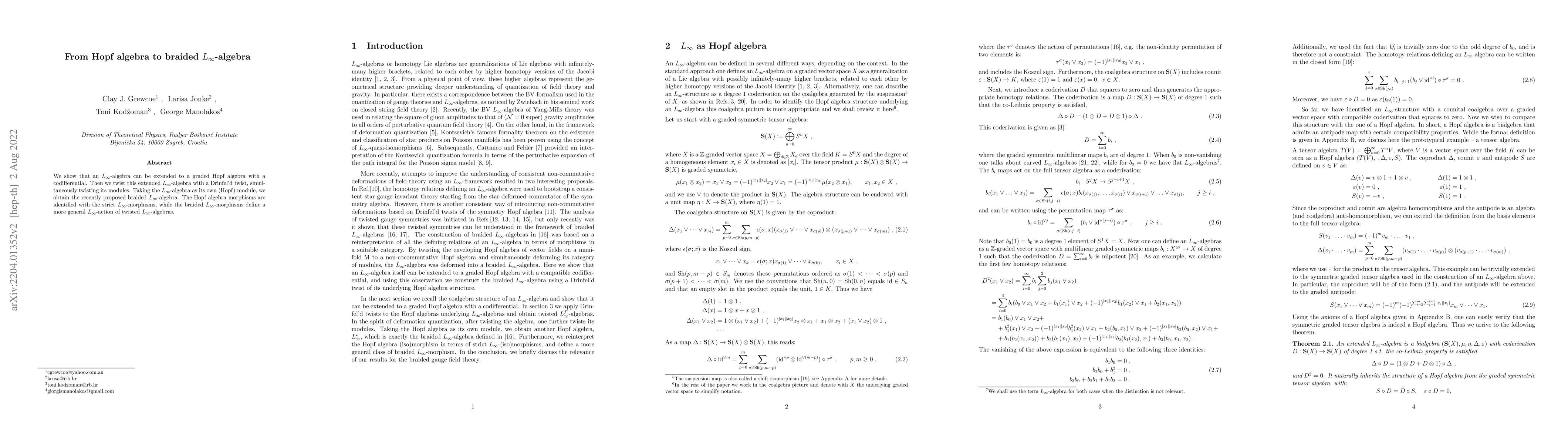 Thumbnail for From Hopf algebra to braided $L_\infty$-algebra