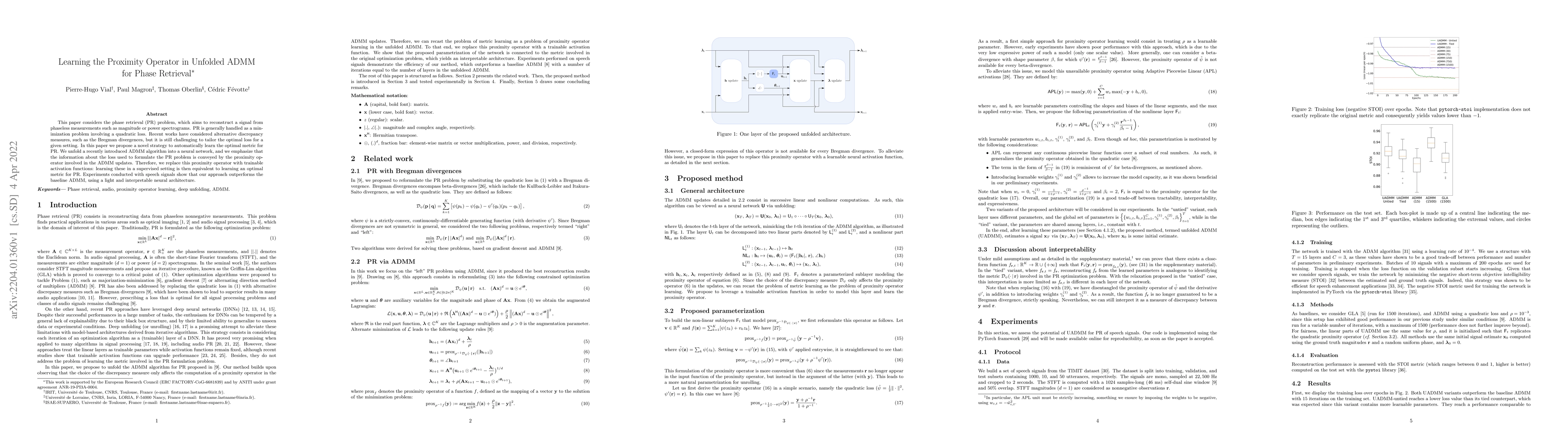 Thumbnail for Learning the Proximity Operator in Unfolded ADMM for Phase Retrieval
