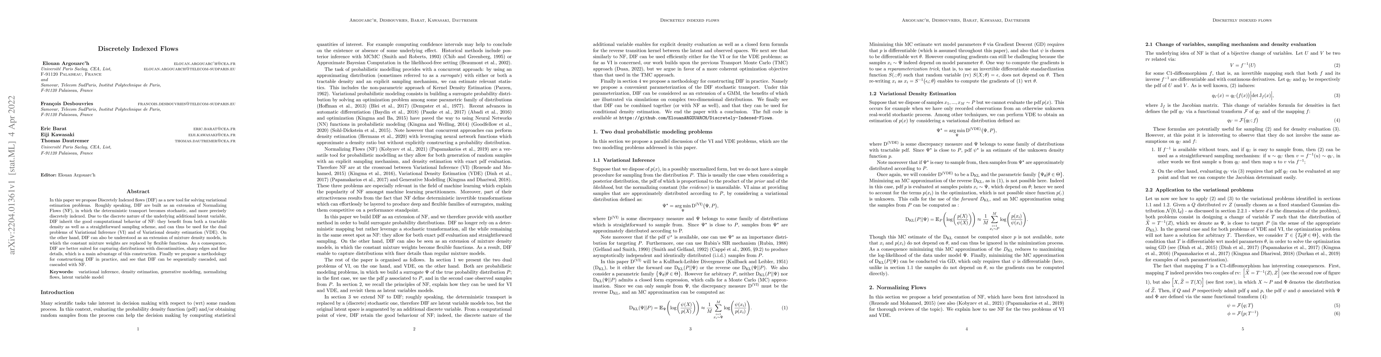 Thumbnail for Discretely Indexed Flows