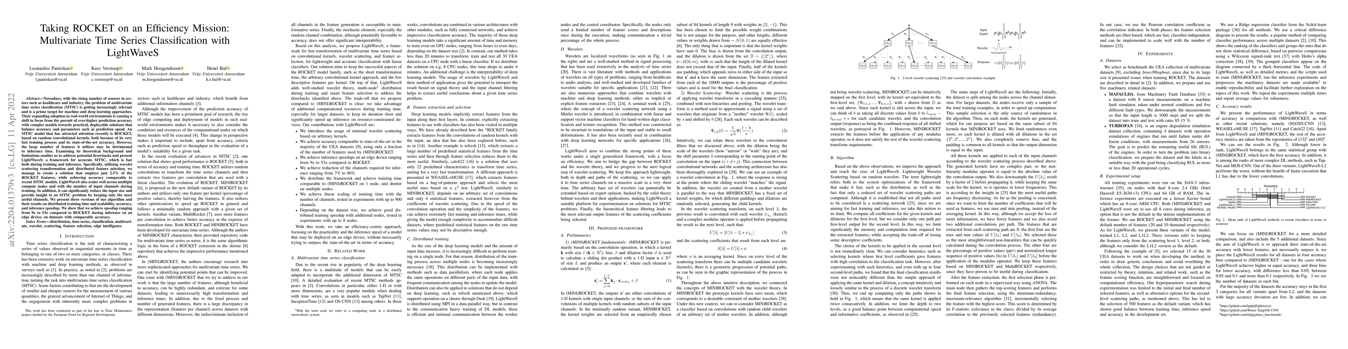 Thumbnail for Taking ROCKET on an Efficiency Mission: Multivariate Time Series
  Classification with LightWaveS