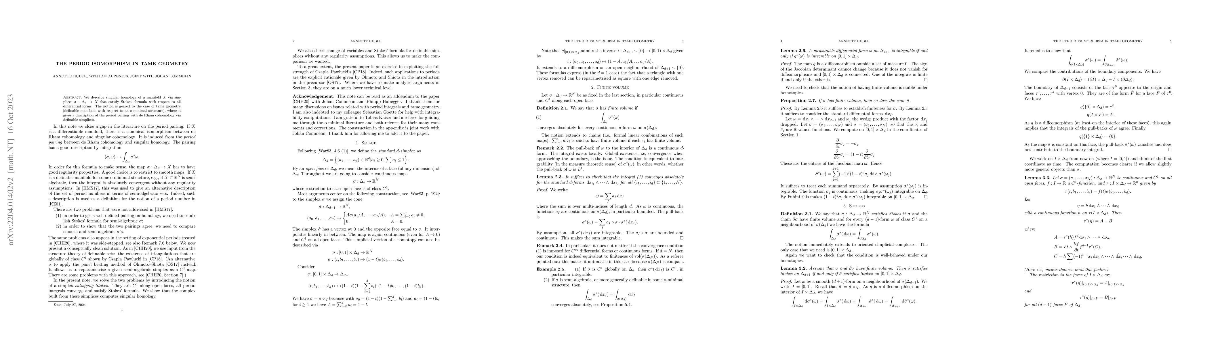 Thumbnail for The period isomorphism in tame geometry