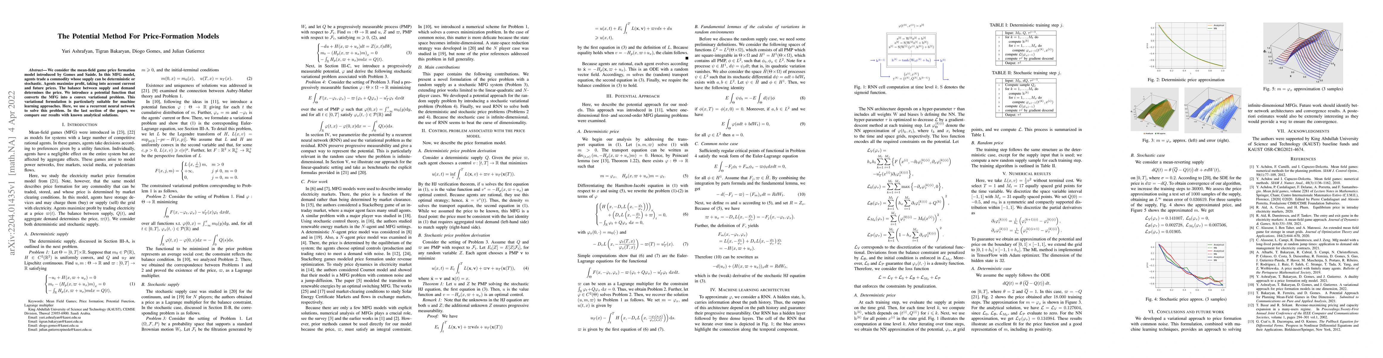Thumbnail for The Potential Method For Price-Formation Models
