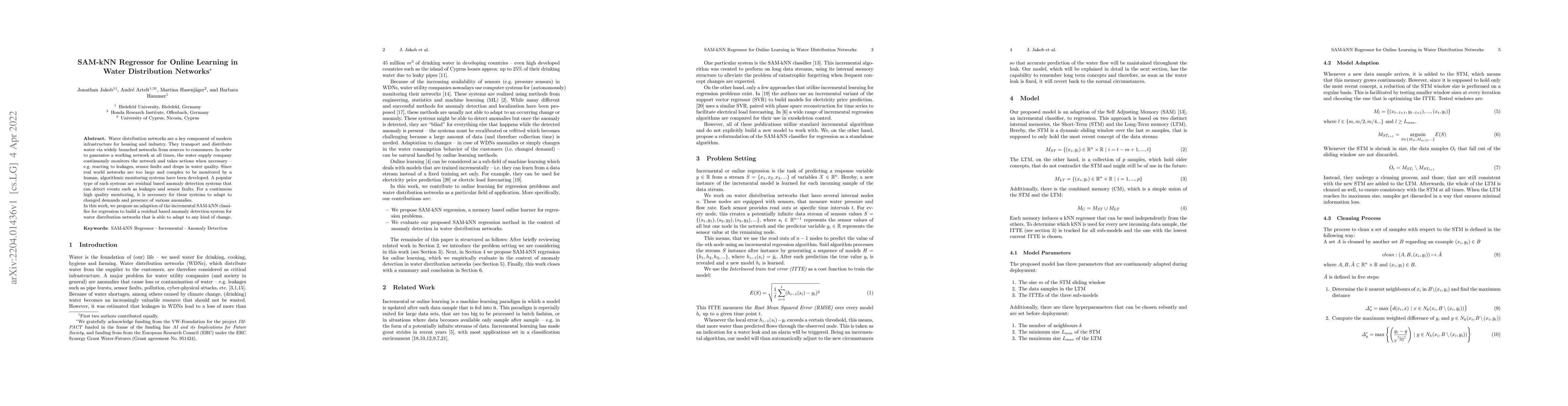 Thumbnail for SAM-kNN Regressor for Online Learning in Water Distribution Networks