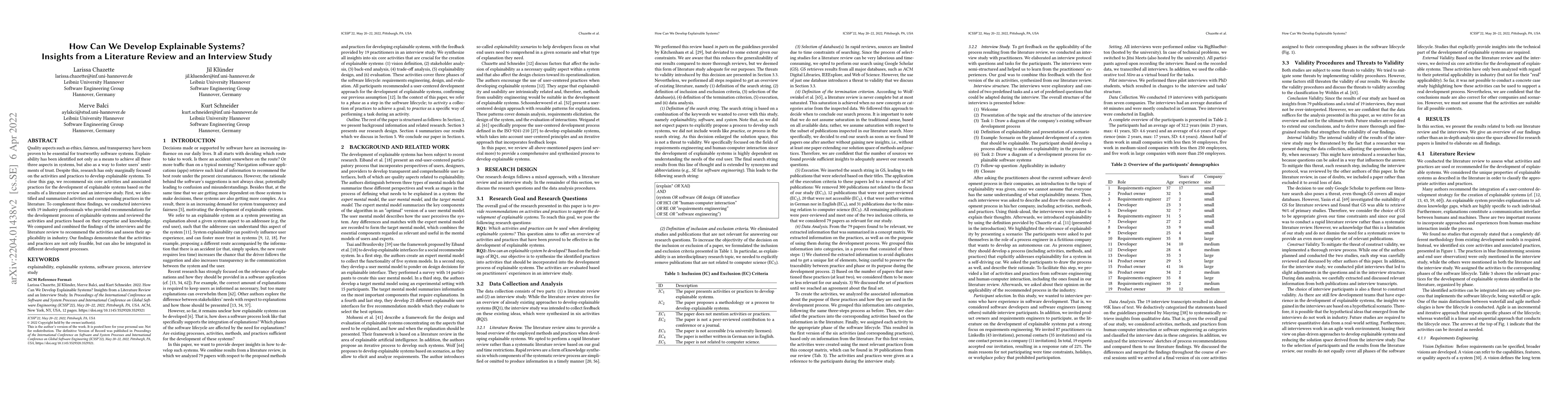 Thumbnail for How Can We Develop Explainable Systems? Insights from a Literature
  Review and an Interview Study