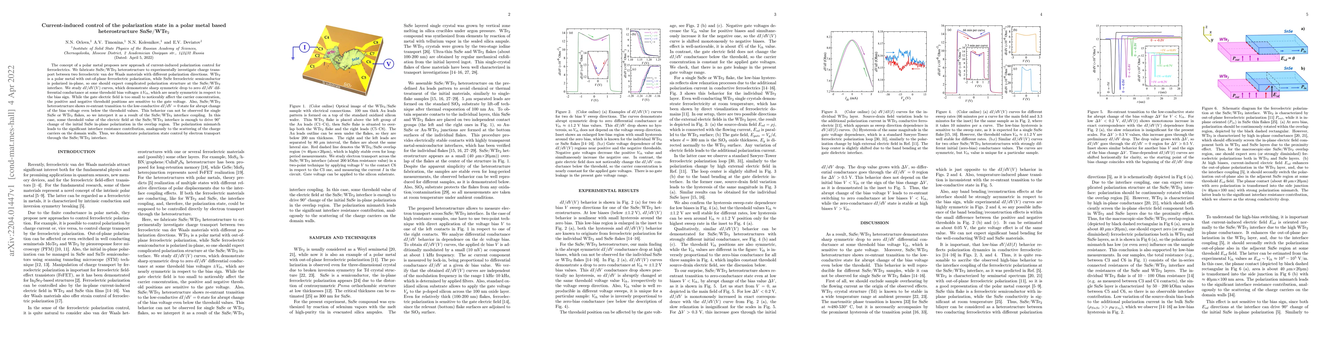 Thumbnail for Current-induced control of the polarization state in a polar metal based
  heterostructure SnSe/WTe$_2$