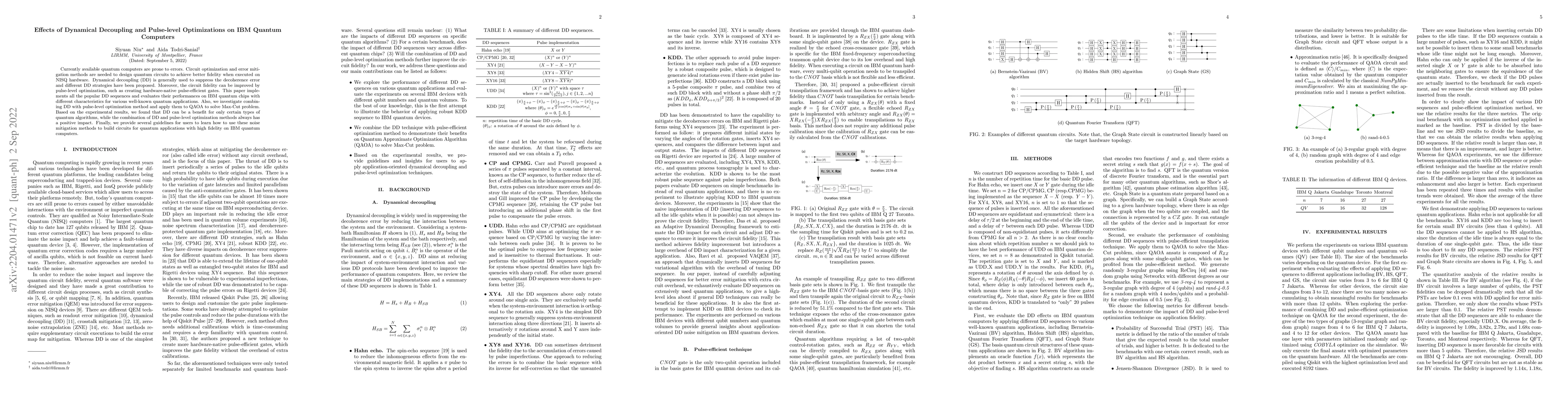 Thumbnail for Effects of Dynamical Decoupling and Pulse-level Optimizations on IBM
  Quantum Computers