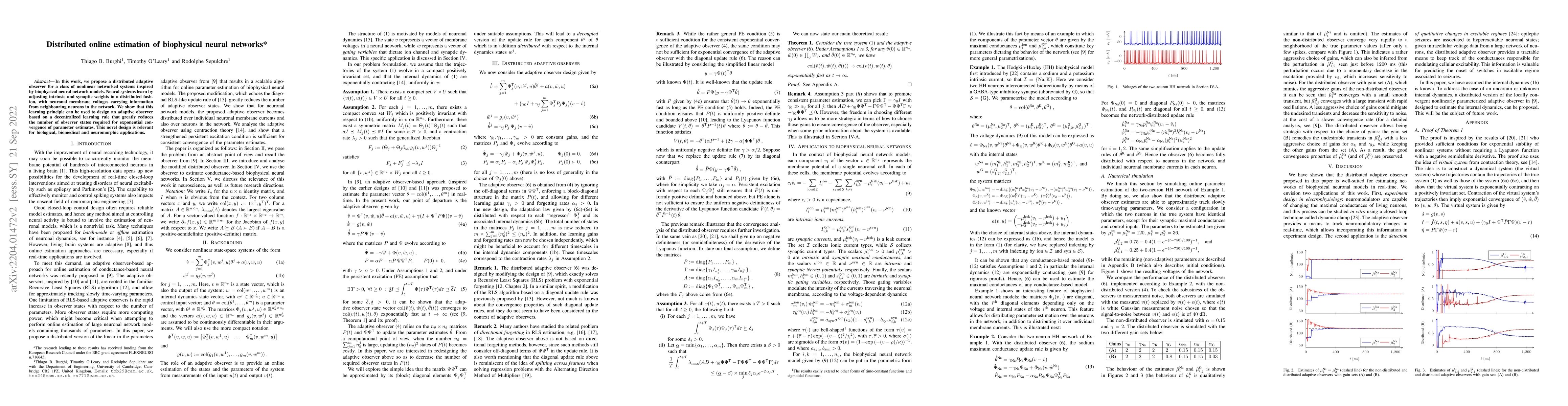 Thumbnail for Distributed online estimation of biophysical neural networks