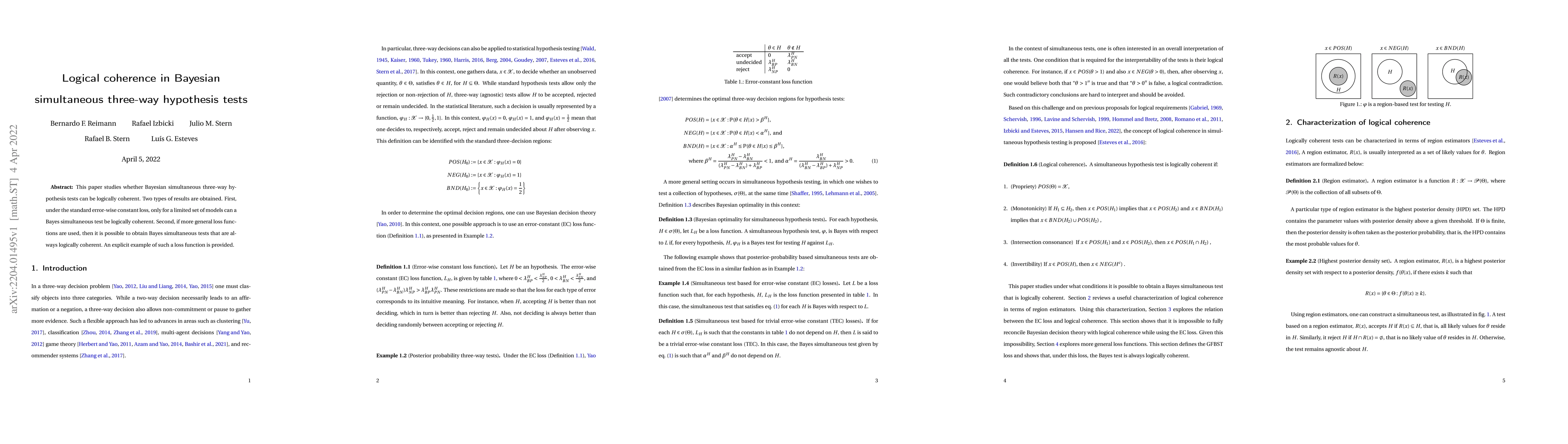 Thumbnail for Logical coherence in Bayesian simultaneous three-way hypothesis tests