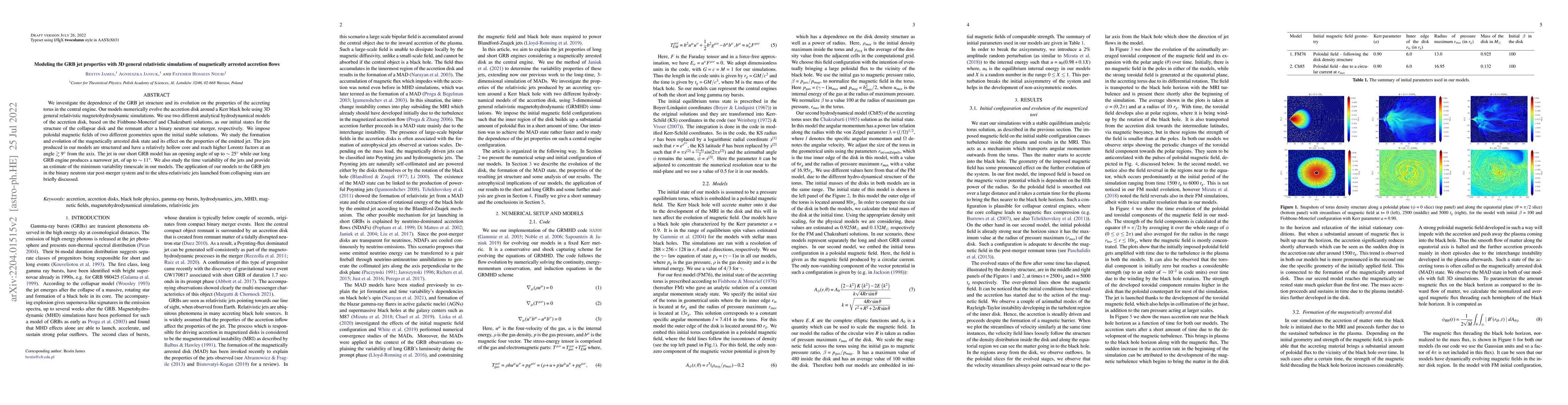 Thumbnail for Modeling the GRB jet properties with 3D general relativistic simulations
  of magnetically arrested accretion flows