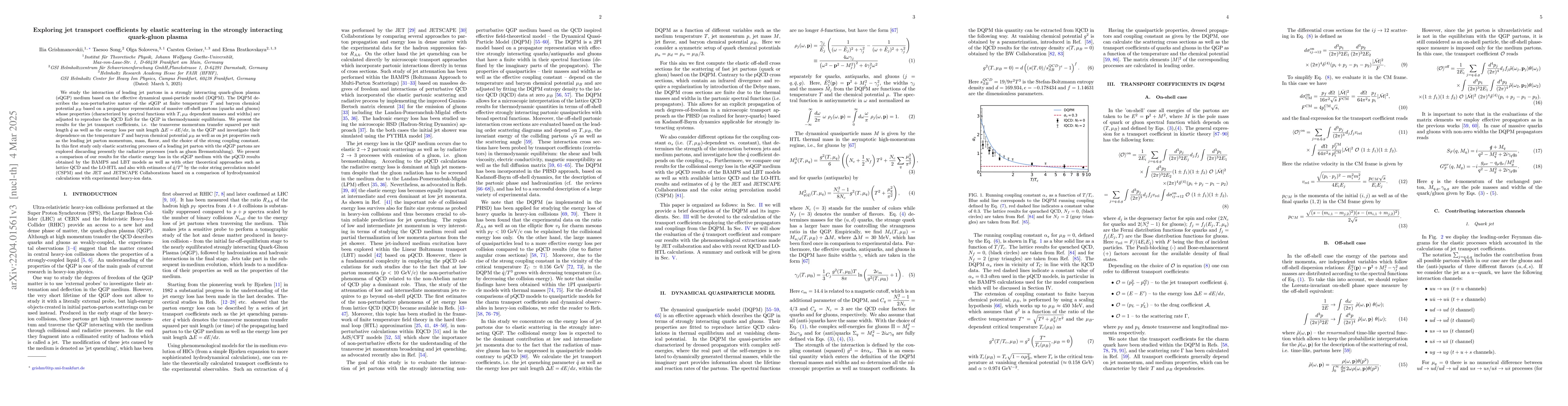 Thumbnail for Exploring jet transport coefficients by elastic scattering in the
  strongly interacting quark-gluon plasma