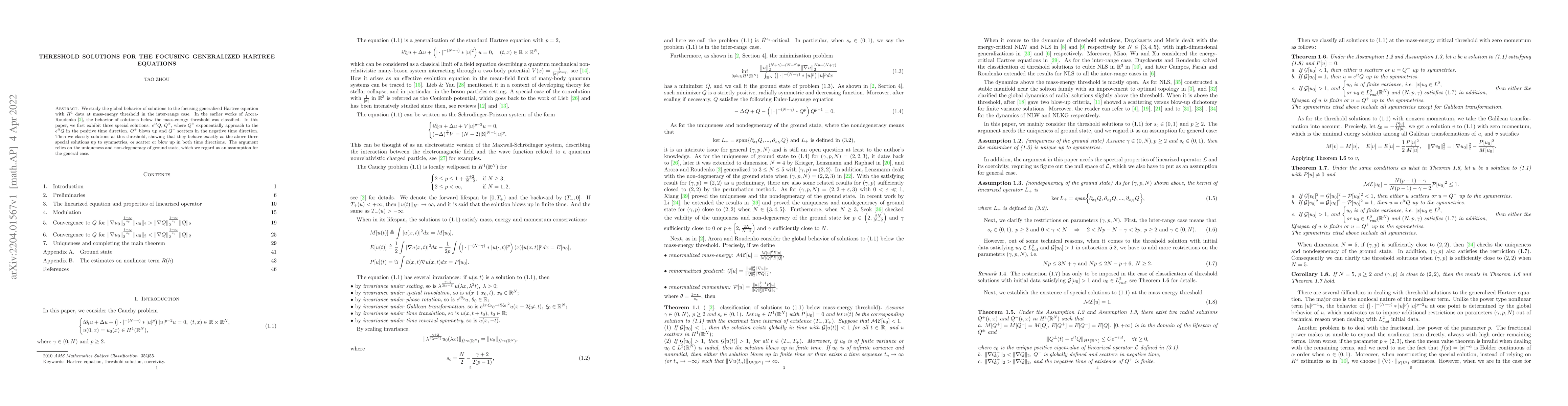 Thumbnail for Threshold solutions for the focusing generalized Hartree equations