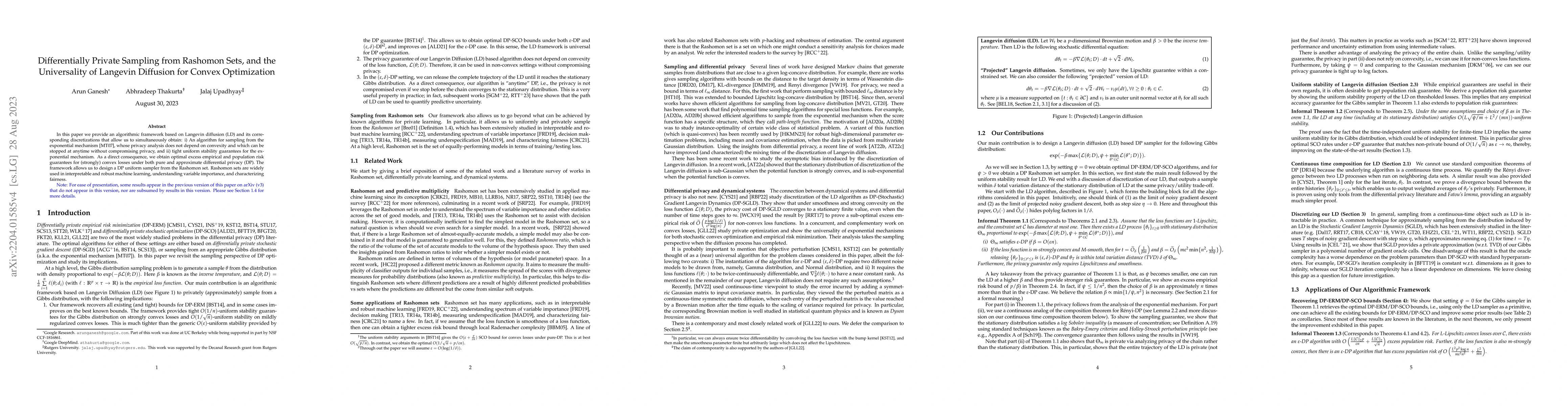 Thumbnail for Differentially Private Sampling from Rashomon Sets, and the Universality
  of Langevin Diffusion for Convex Optimization
