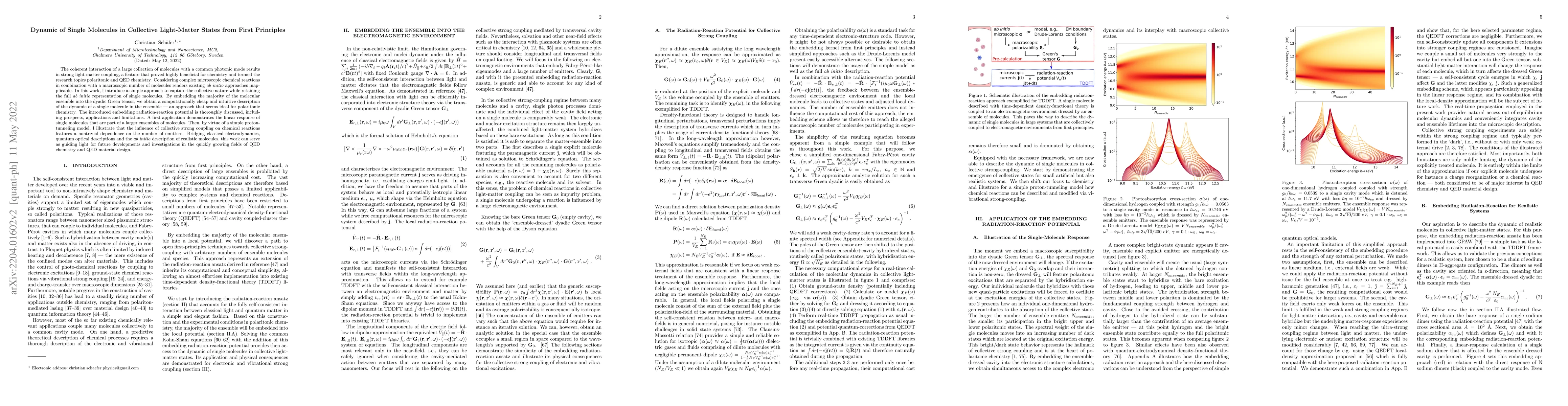 Thumbnail for Dynamic of Single Molecules in Collective Light-Matter States from First
  Principles