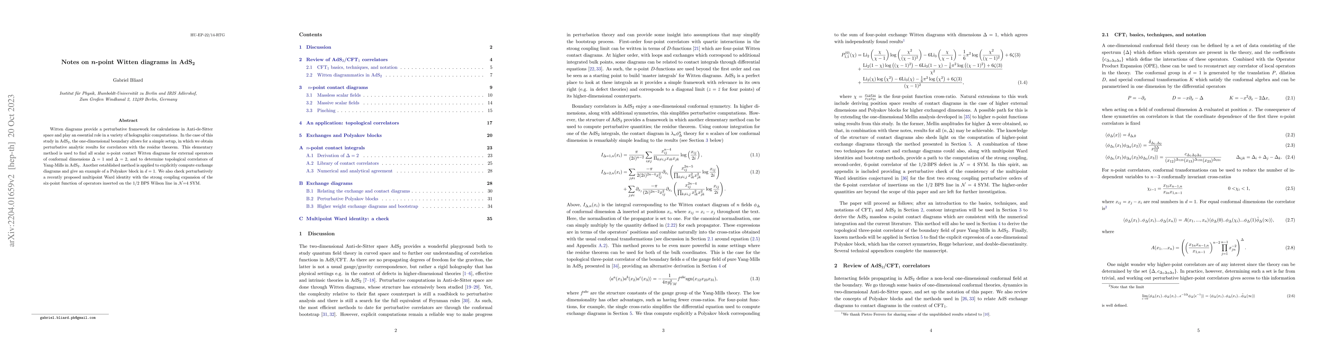 Thumbnail for Notes on $n$-point Witten diagrams in AdS${}_2$