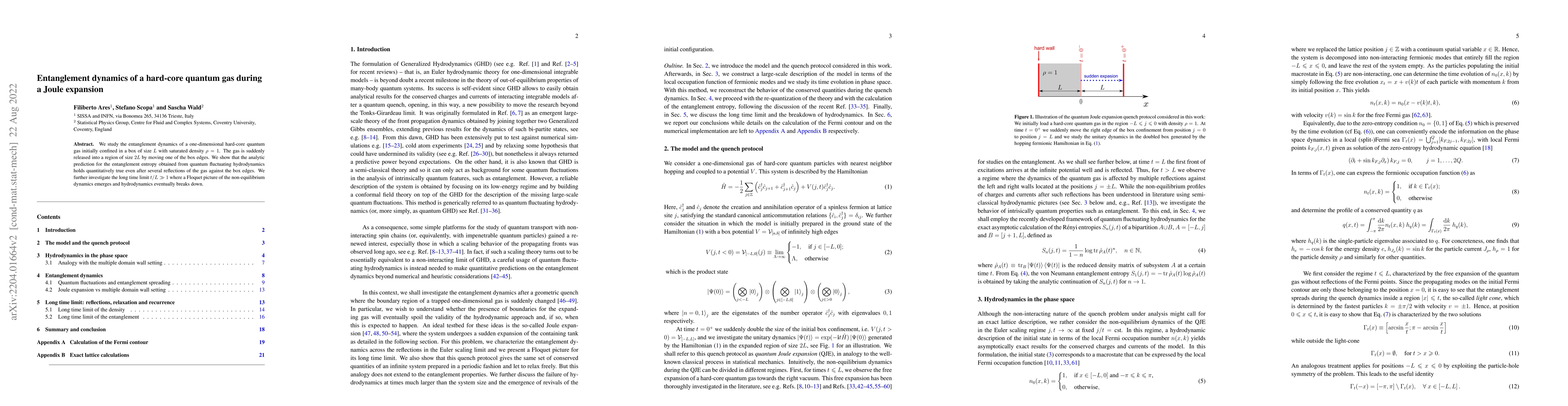 Thumbnail for Entanglement dynamics of a hard-core quantum gas during a Joule
  expansion