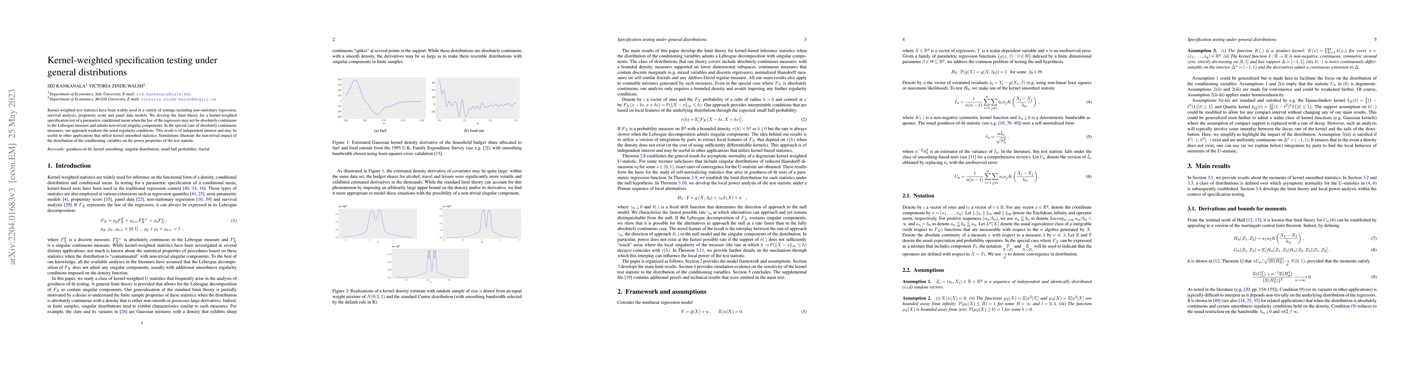 Thumbnail for Kernel-weighted specification testing under general distributions