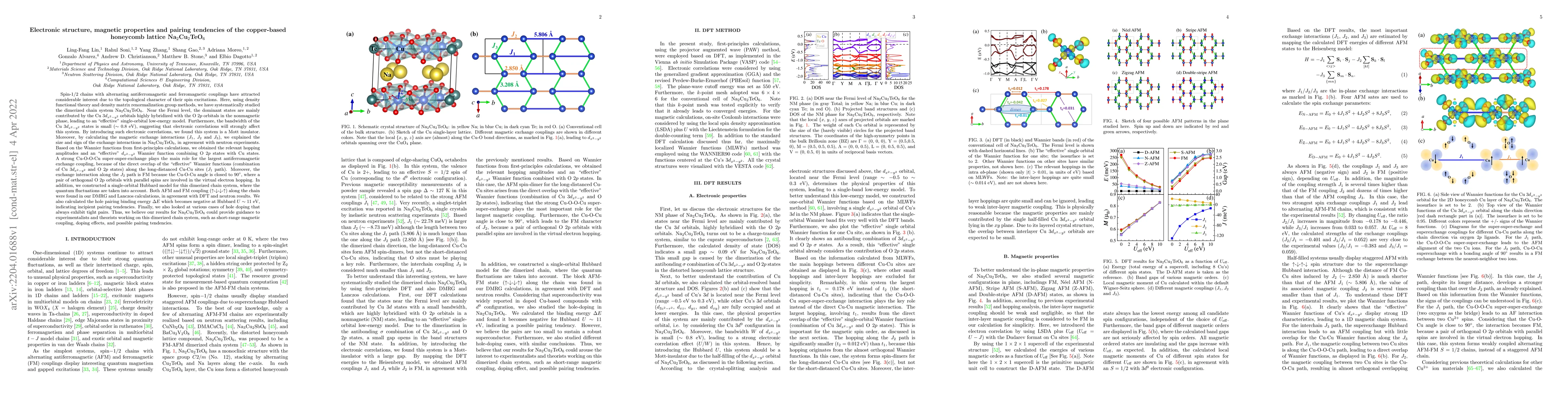 Thumbnail for Electronic structure, magnetic properties and pairing tendencies of the
  copper-based honeycomb lattice Na$_2$Cu$_2$TeO$_6$