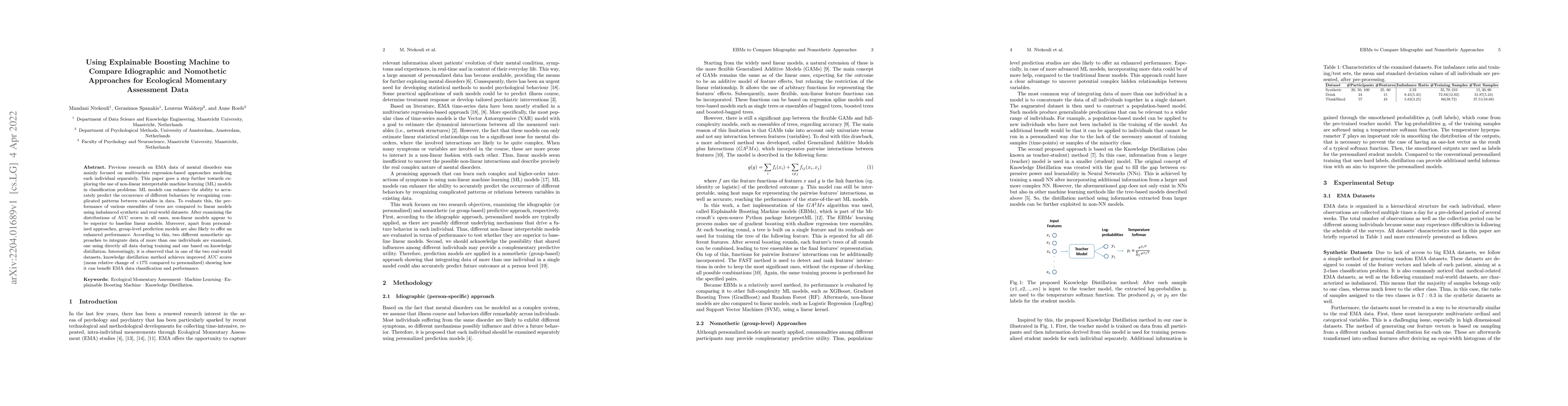 Thumbnail for Using Explainable Boosting Machine to Compare Idiographic and Nomothetic
  Approaches for Ecological Momentary Assessment Data