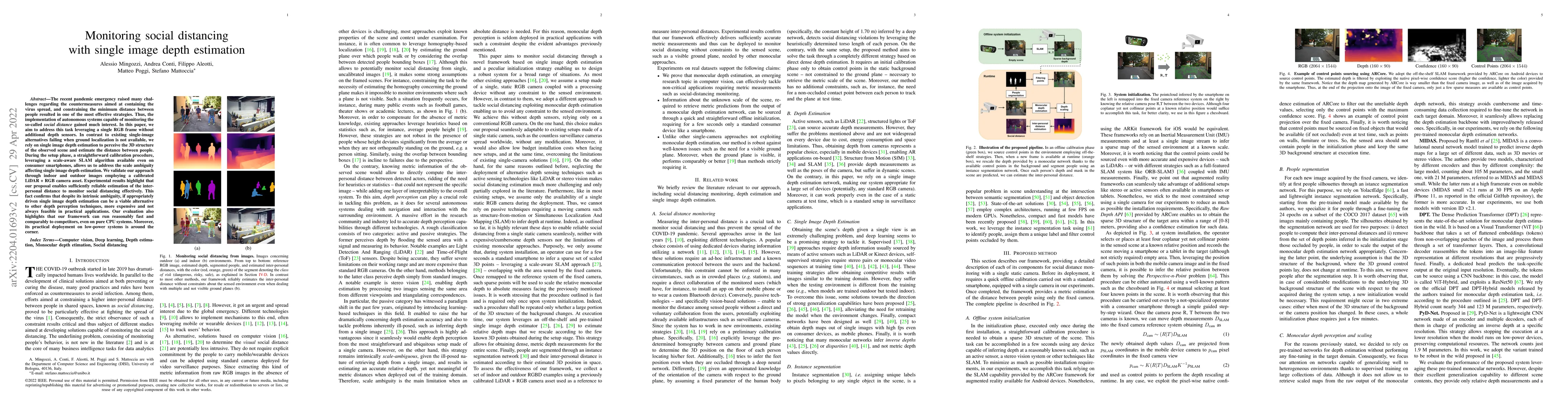 Thumbnail for Monitoring social distancing with single image depth estimation